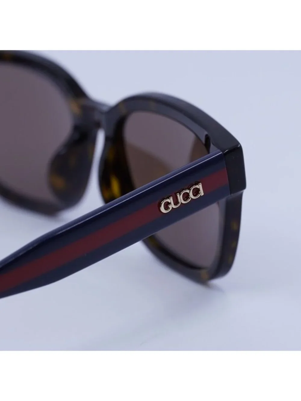 Gucci GG1872SK 002 Sunglasses Dark Havana/Blue/Red Square Frames